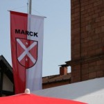 Fahne der Partnergemeinde Marck in Frankreich