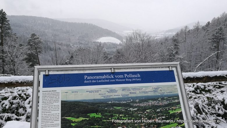 Europäischer Kulturweg Heigenbrücken: Glasbläser, Sandstein und Pollasch - Kategorien: Bayern Industriekultur Kultur RSS-Feed Wanderungen  Blick-vom-Pollasch-über-Laufach-Hösbach-Aschaffenburg-Maintal-780x440