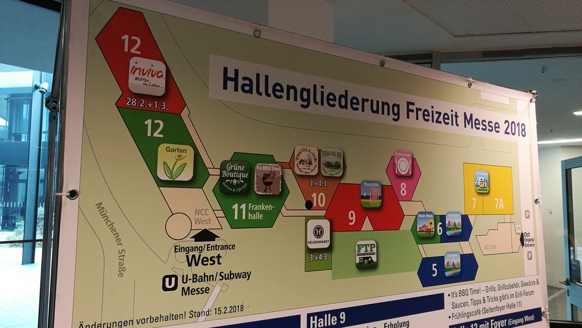 Freizeitmesse in Nürnberg : Ein ausgewogenes Gleichgewicht an Angeboten rund um Reisen und Freizeit - Kategorien: Menschen Messen und Veranstaltungen RSS-Feed  Hallenplan-Freizeitmesse-Nürnberg-2018