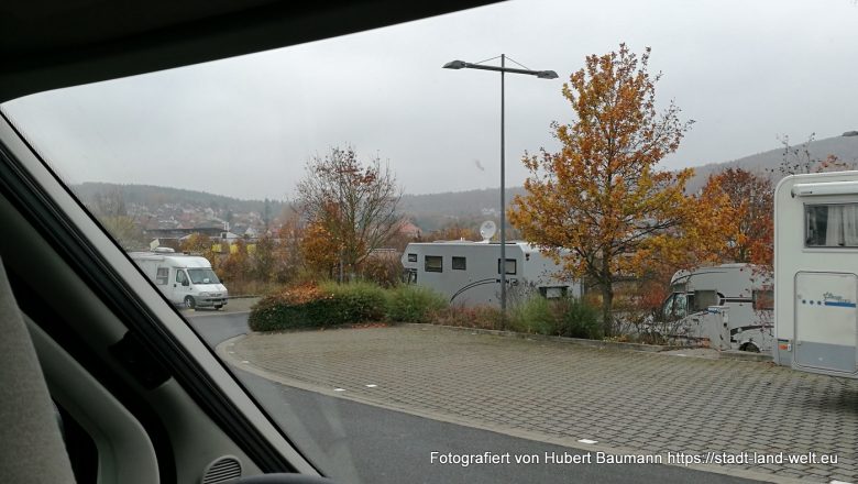 Kisssalis Therme Bad Kissingen / Blick vom Parkplatz - Wohnmobilstellplatz