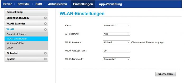 So haben wir den WLAN Router HUAWEI LTE E5573Cs für unsere Zwecke optimal konfiguriert - Kategorien: Ratgeber Wohnmobil Ratgeber (Tipps Tricks)  WLAN-Einstellungen-1-780x353